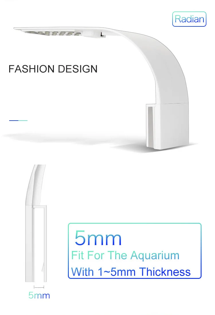 Aquarium Light LED Lighting Plants Grow Light Super Slim Aquarium Fish Tank Accessories Lamp Waterproof Clip-on Lamp Light