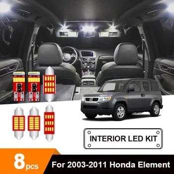 

8 x White Ice Blue Canbus Car LED Light License Plate Bulbs Package Kit For 2003-2011 Honda Element Interior Map Dome Trunk Lamp