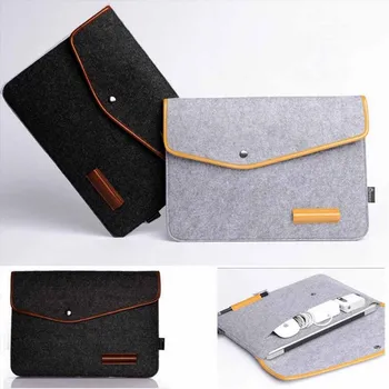 

11 " 12 " 13 " 15 " wool felt envelope notebook laptop Sleeve bag for Macbook laptop inner hasp bag