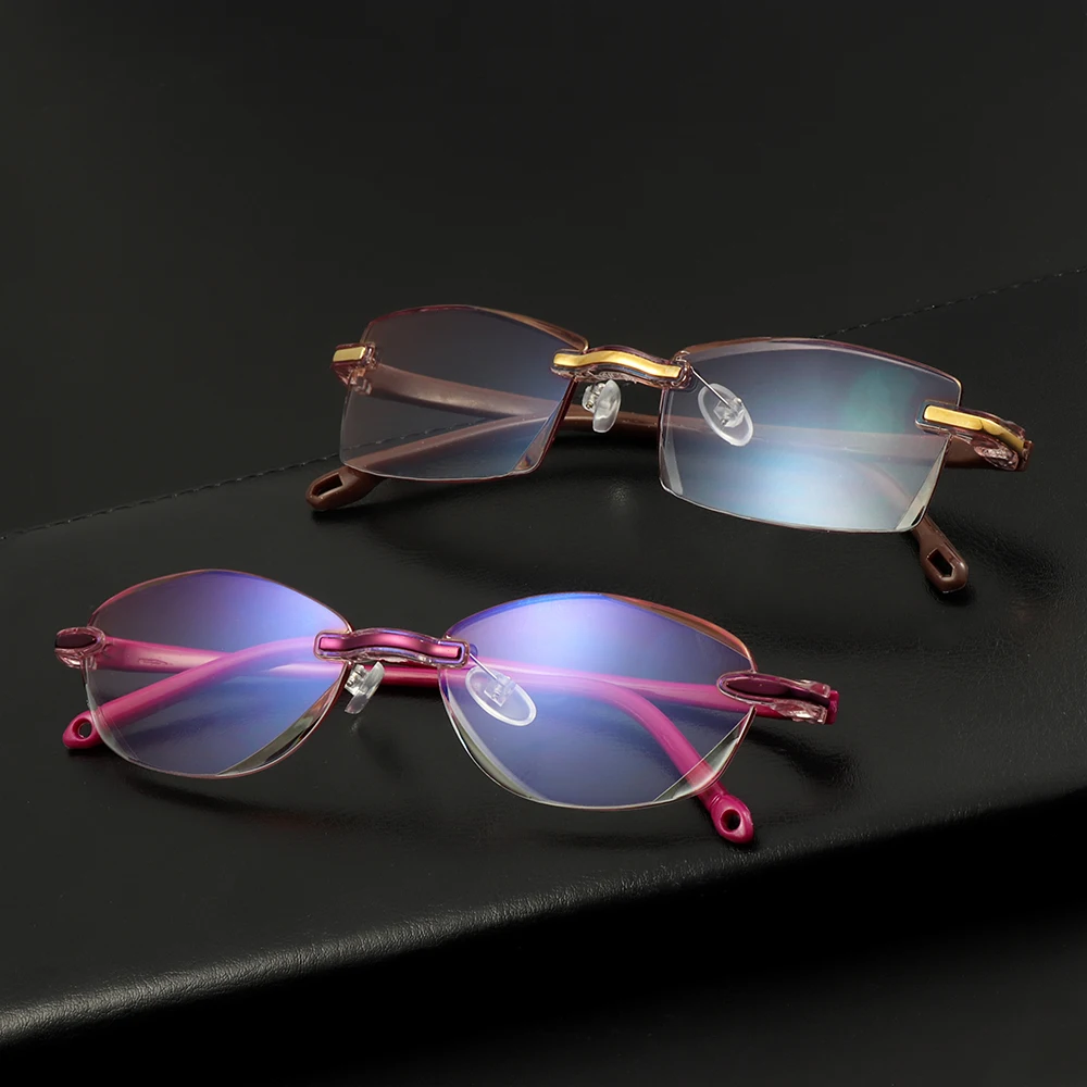 

Unisex Rimless Anti-Blu-Ray Clear Lens Reading Glassses Presbyopic Eyewear Portable Ultralight Presbyopia Eyeglasses New Fashion