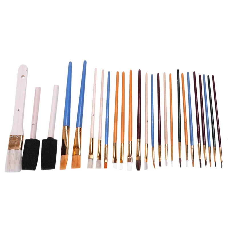

Paint Brush Set Starter Kit 25-Piece Assorted Sizes Paint Brush All Of Your Painting Needs Durable Art Brush
