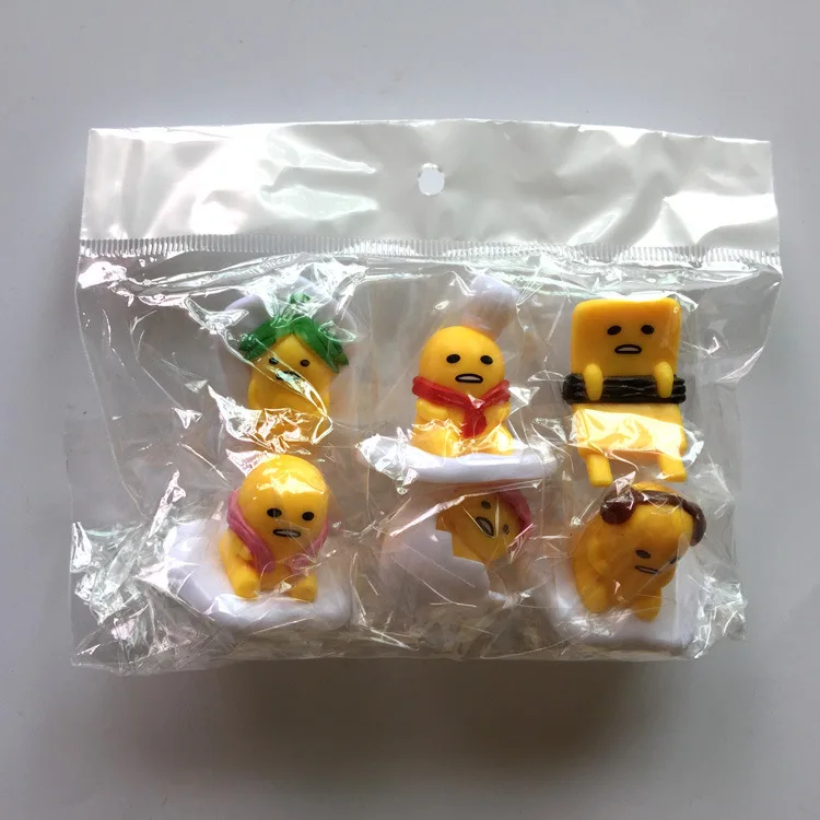 

6-Yolk King Garage Kit Lazy Egg King Brother Mini Ornaments Model