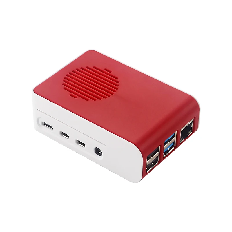 New Raspberry Pi 4 ABS Case with LED Backlight Cooling Fan Red White Housing Sliding Cover Shell for Raspberry Pi 4 Model B