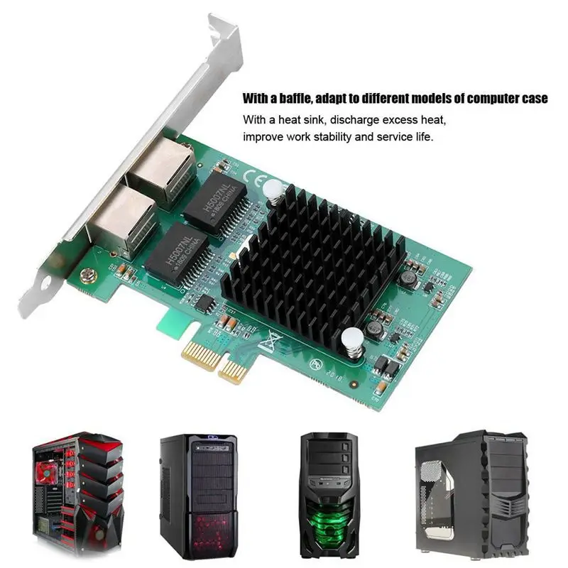 Для Intel 82575 Pci-E X1 2-Порты и разъёмы Gigabit Ethernet сервер адаптер Сетевая карта адаптер для ПК