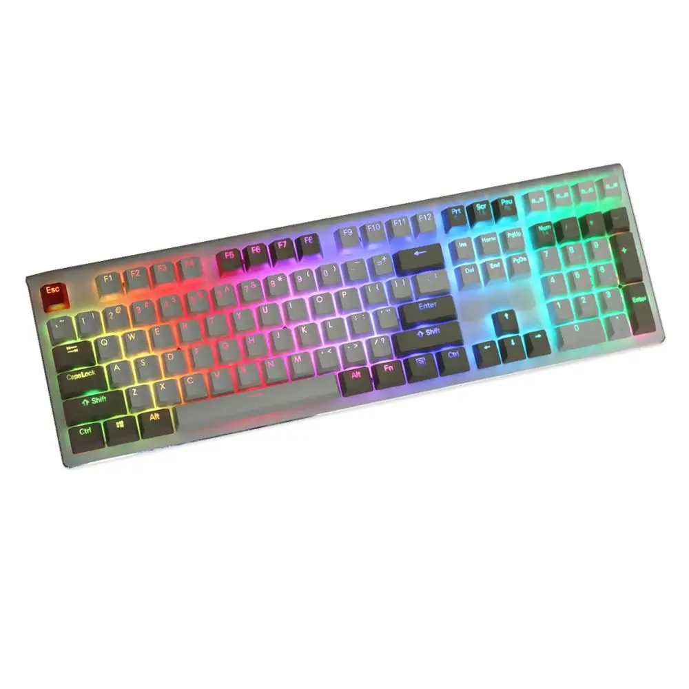 Серый, белый, 87/104 клавиш, двойная съемка с подсветкой, PBT keycap, OEM профиль, MX Переключатель для cherry/NOPPOO/Flick/Ikbc, продаются только брелки