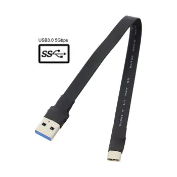 

Straight or Up angled USB-C Type-C Male to USB3.0 Data Cable 20cm Slim Flat Soft for Tablet & Phone & Laptop