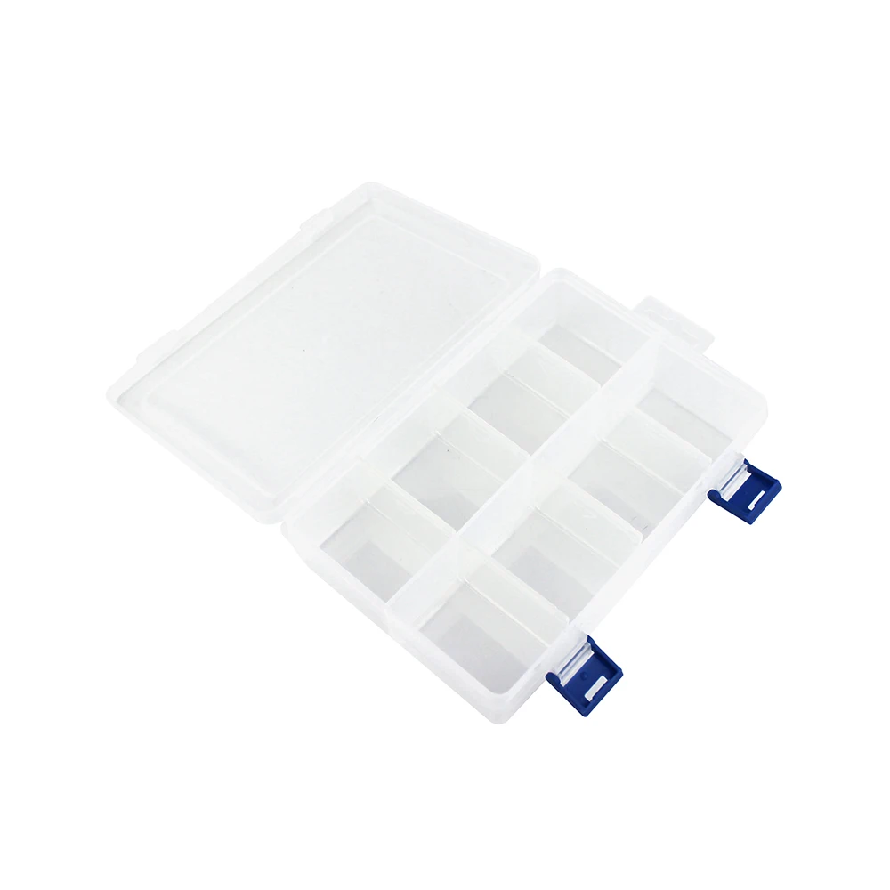 OPHIR 8 Grids Adjustable Empty Storage Box Plastic Clear Case Accessories Container Organizer for Gundam Model 20cm x 13cm MG008