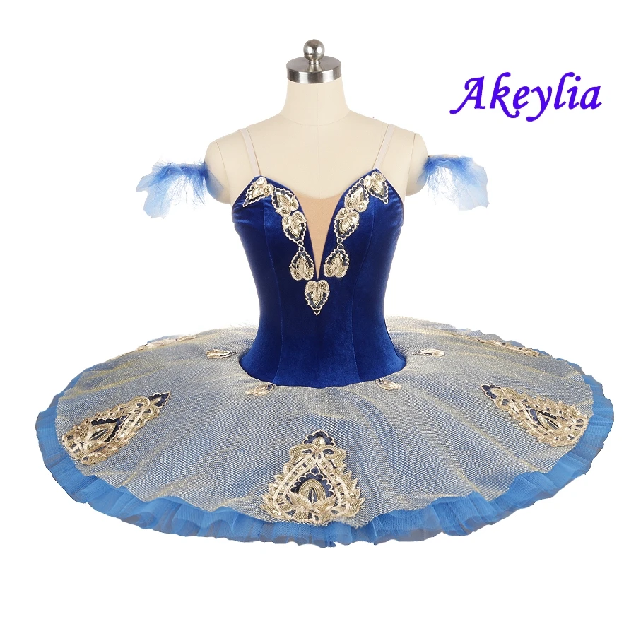 Королевский синий лебедь балетная пачка костюмы темно-синяя Золотая блинная для