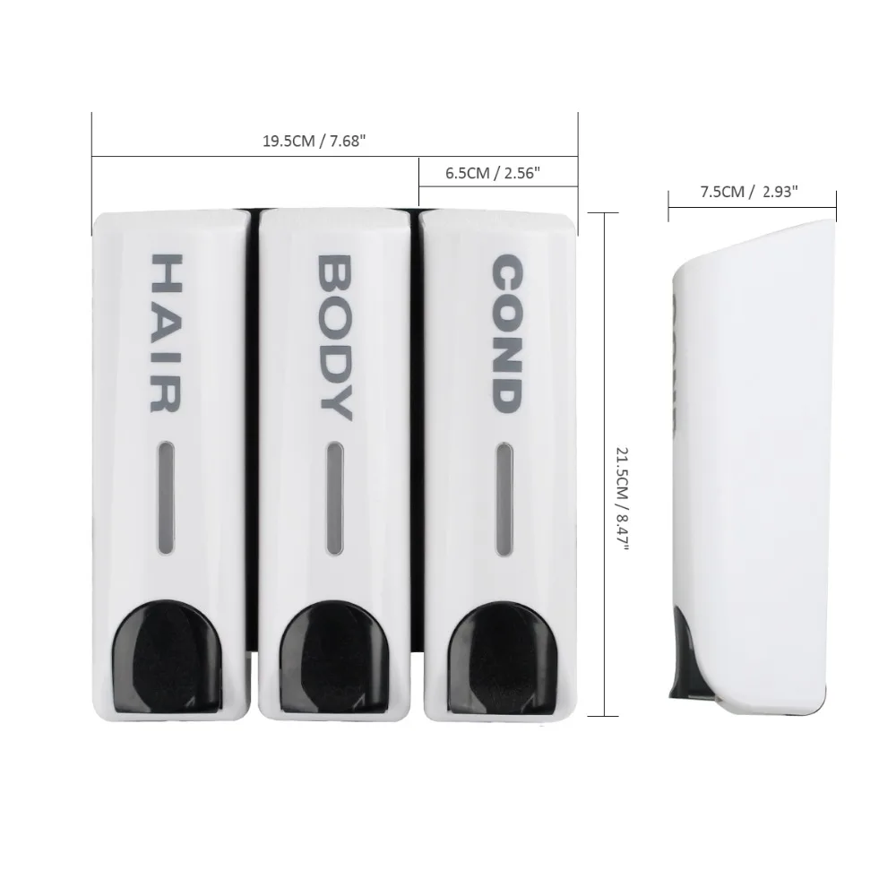 Soap Dispenser Wall Mounted 350ml Shower Shampoo Liquid Dispenser Bathroom Kitchen