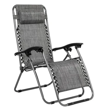 

2PCS Zero Gravity Lounge Chair Grey with Portable Cup Holder Table Perfect for backyard, beach or sporting events
