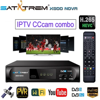 

SATXTREM X800 NOVA free Satellite TV decoder H.265 support Europe IPTV Cam Spain box combo DVB S2 Satelite receiver receptor