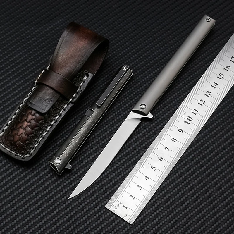 

MK M390 Folding Knife Titanium Handle Ball Bearing Pocket Knives Outdoor Camping Hunting Knife Survival Tactical EDC Tool