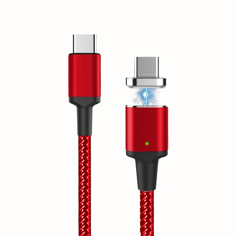 Красный Type-C к USB C магнитной быстрой зарядки данных 1,8 м USB-C кабель 20 в/5A PD E-MARK 100 Вт для iPad MacBook Pro/Air 87 Вт адаптер для ноутбука - Цвет: Красный