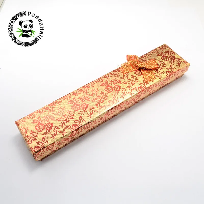 05 PeachPuff Pandahall 12 шт. прямоугольник бантом картон коробочки для ожерелий коробка для ювелирных изделий бисер браслеты или Браслеты с губка внутри жемчуг 215x43x24 мм 5 цветов - Цвет: 05 PeachPuff