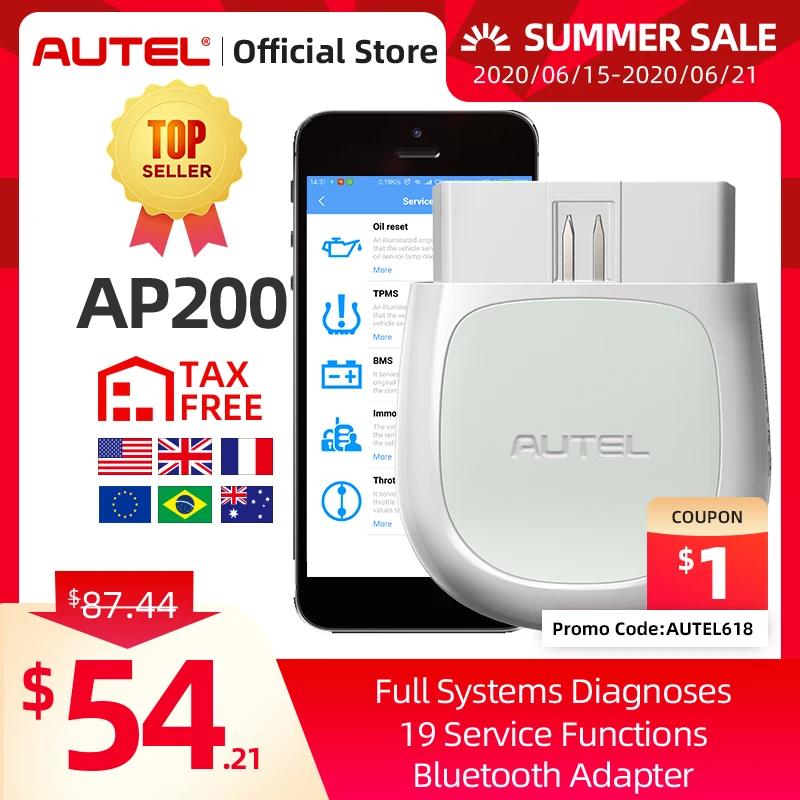 Autel AP200 OBD OBD2 Bluetooth Scanner Car Diagnostic Tool OBDII Full systems Automotive Scanner PK MK808 Thinkdiag Easydiag 3.0|escaner automotriz|autolink al539bcode reader - AliExpress