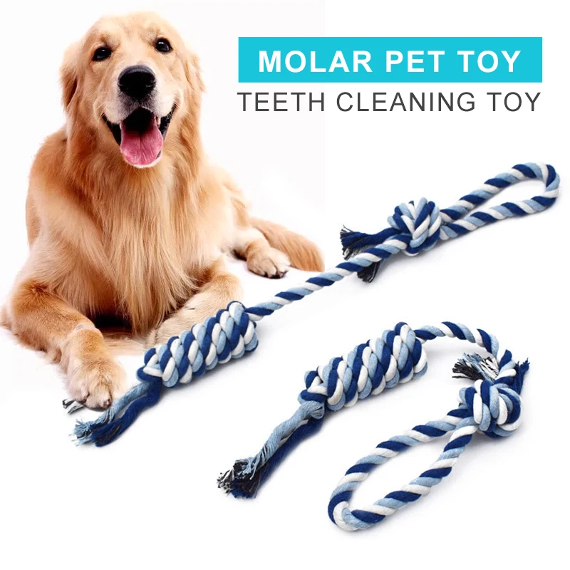 Los dientes Limpieza de perros de juguete para perros grandes Durable no-tóxicos interactivo Chew de algodón juguetes para mascotas de cuerda Labrador formación Molar perros regalo