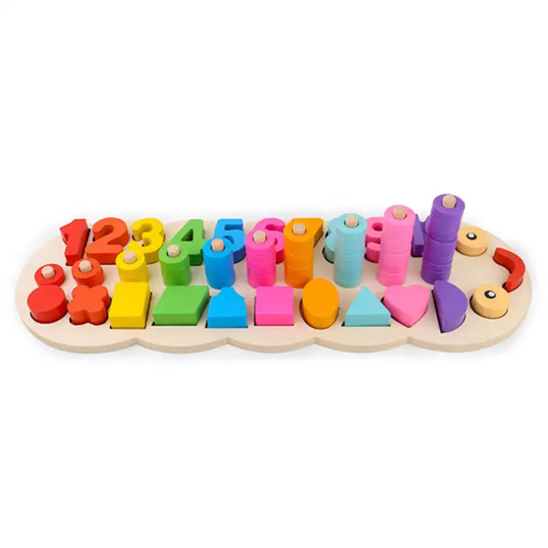 E Numbers and Shape Деревянные Монтессори головоломки, игрушки из 5 стилей развития головоломки, детские деревянные для детей, Дети Обучающие игрушки для детей, подарок для мальчиков - Цвет: E Numbers and Shape