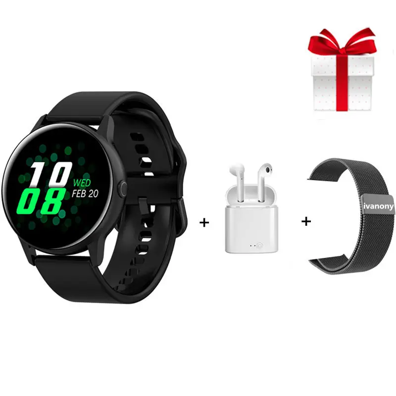 Смарт-часы женский спорт, фитнес-трекер Montre Intelligente Homme IP68 Водонепроницаемый Фитнес-Браслет Пульс фитнес-часы - Цвет: Black steel