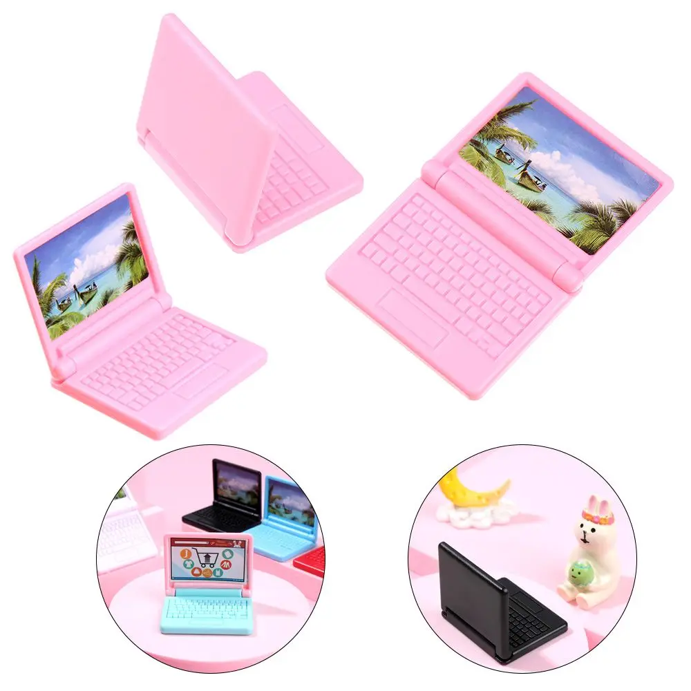 1 Pc Doll Mini Laptop folded Notebook Doll office toy Fashion Imitation Mini computer Collapsible Doll Accessories