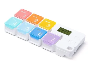 

7 Day Pill Organizer with Reminder Alarm Moisture-Proof Design and Large Compartments Weekly Pill Box/Cases