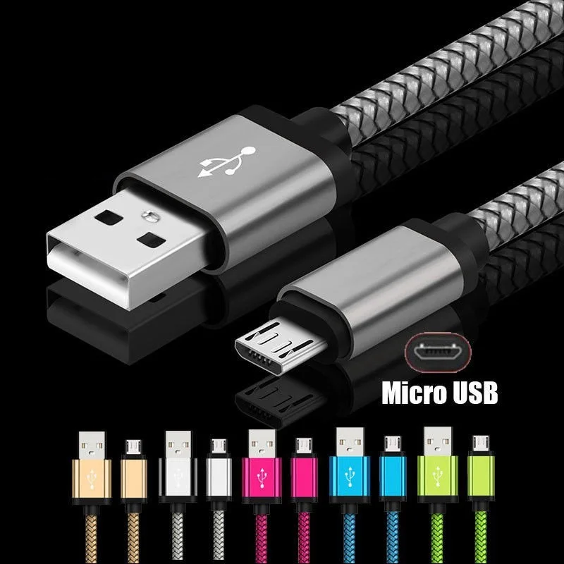 Кабель Micro USB для быстрой зарядки и передачи данных для samsung S7 S8 S9 Note8 A8 A8+ a 1 м нейлоновый металлический USB кабель Micro USB