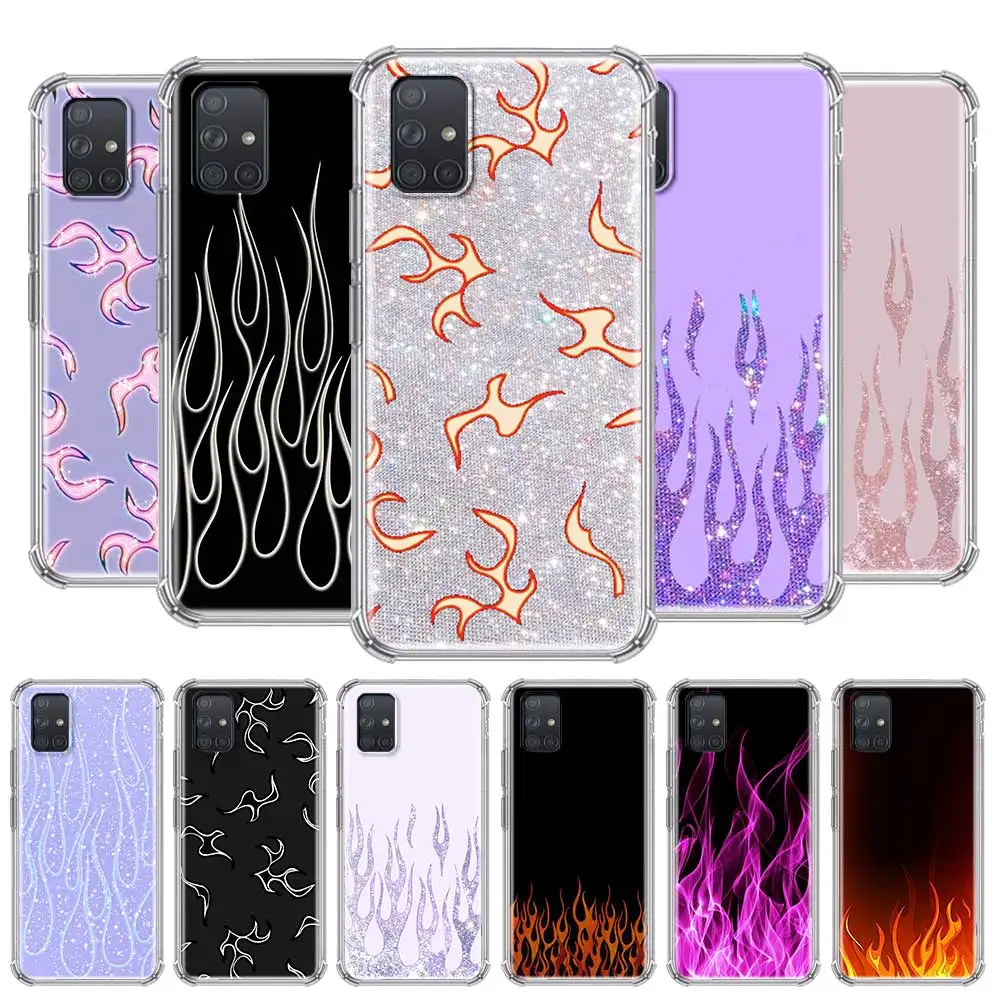 Чехол для Samsung Galaxy A71 A51 A21S A50 A70 A12 A02S A31 A11 M51 M31 прозрачный силиконовый красный