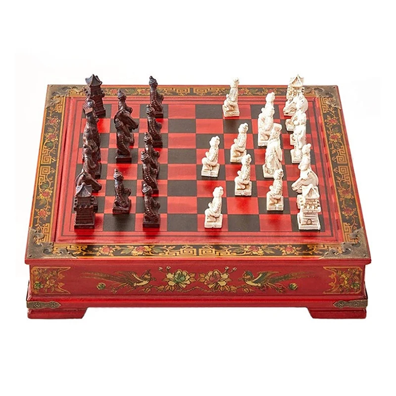 

Wooden Chinese Chess Set Family Fun Table Chess Board Game Christmas Gifts With 32 Pcs Chesses
