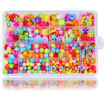 

DIY Handmade Beaded Toy with Accessory Set Children Creative Girl Weaving Bracelet Jewelry Making Toys Educational Children Gift