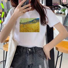 Cheap Summer Casual Women T shirts Portrait of Van Gogh Printed Fashion clothing Harajuku Casual Korean Style Tops female Tee Cheap Summer Casual Women T shirts Portrait of Van Gogh Printed Fashion clothing Harajuku Casual Korean Style Tops female Tee