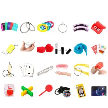 

24 Magic Props Set Close-up Stage Performance Gift Package Kids Learn Magic Kit