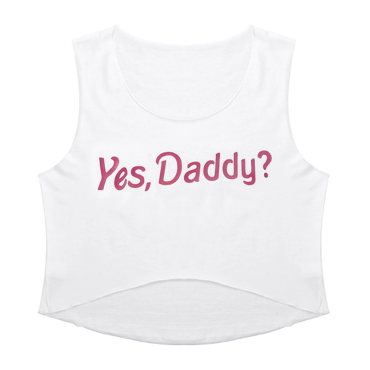 Забавный Yes Daddy хлопковый короткий топ с надписью и круглым вырезом, летний женский сексуальный топ без рукавов, женские топы, уличная одежда, Короткие топы