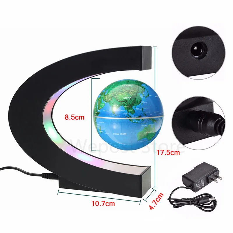 Электромагнитная Подвеска-Глобус антигравитационный светодиодный светильник Магнитная подвеска-глобус Карта мира шар обучение украшение дома Глобус
