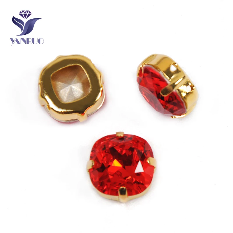 With Gold Claw YANRUO 4470 все размеры гиацинт Подушка огранка Необычные камни Установка Точка обратно стеклянные стразы с коготь Швейные кристаллы - Цвет: With Gold Claw