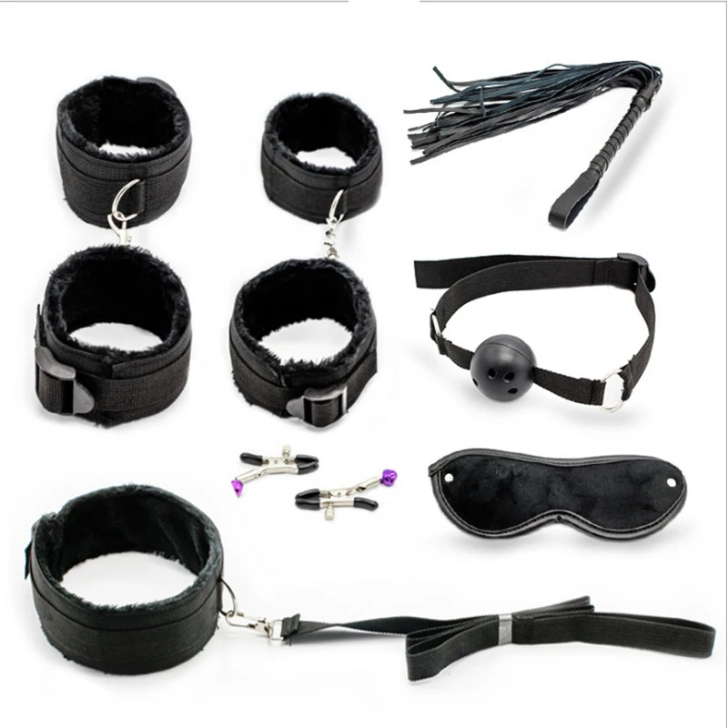 7 шт./компл. секс игрушки для взрослых БДСМ бандаж пояс наручники зажим сосков