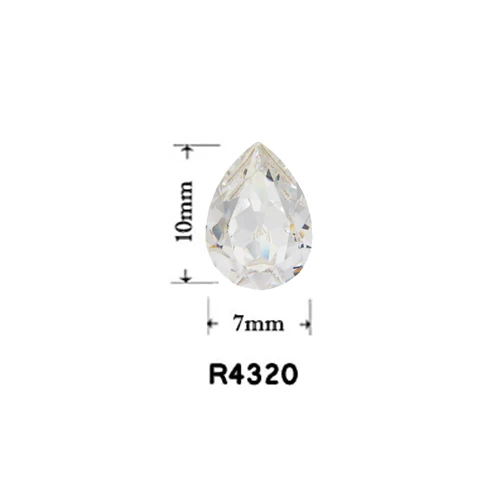R4320 Drop 7X10mm 12 шт. Navette, cube, Rivoli, Drop, квадратные 3D украшения для дизайна ногтей, Хрустальные стеклянные ювелирные изделия, алмазные Стразы для ногтей - Цвет: R4320 Drop 7X10mm