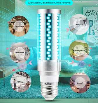 

1PCS E27 LED 20W UV Germicidal Lamp UVC Ultraviolet Corn Bulb Disinfection Sterilizer Led Lights Home Clean Air Kill Mites lamp