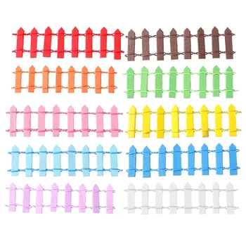 

10pcs Mini Wood Micro Landscape Fence Miniature Fence DIY Mini House Fairy Garden Micro Plant Decoration Bonsai Ornament(Mixed C