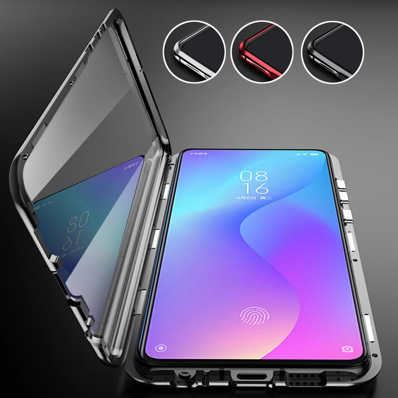Металлический чехол для телефона Магнитный на Xia mi Xio mi 9 t 9tpro t9 k20 двухсторонний стеклянный чехол для xiaomi mi 9 t pro 360 Funda чехол s Fundas