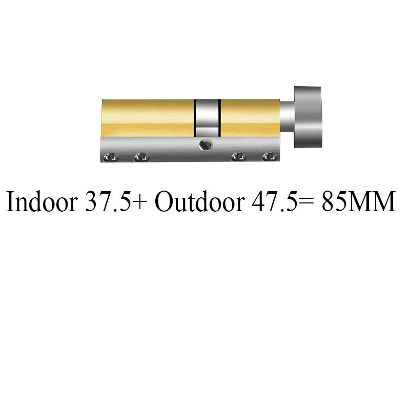 Дверной цилиндр 60 65 70 75 80 85 90 мм безопасности медный замок цилиндр интерьер спальня гостиная ручка латунный замок безопасности двери - Цвет: 2  85MMP