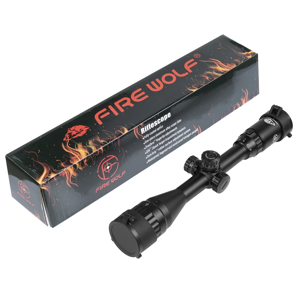 Fire Wolf 3 9X40AOL Mil Dot с подсветкой прицел компактный Запираемые турели тактическая