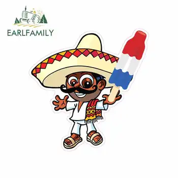 

EARLFAMILY 13cm x 12.5cm For Mexican With Ice Cream Motorcycle Stickers Vinyl Material Decals Body For Car Creative Stickers