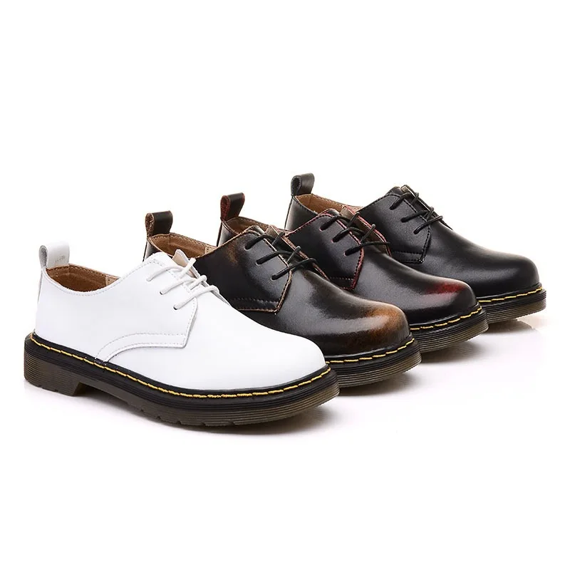 

2019 New Style Rub Color Viscose Shoes Martin Shoes Multi-color 3-hole-England COUPLE'S Shoes Wenzhou Faux Leather Big Head
