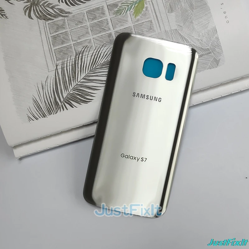 silver Оригинальное стекло для SAMSUNG Galaxy S7 G930F задняя крышка батарейного отсека задняя стеклянная крышка Корпус чехол Замена батарейного отсека - Цвет: silver