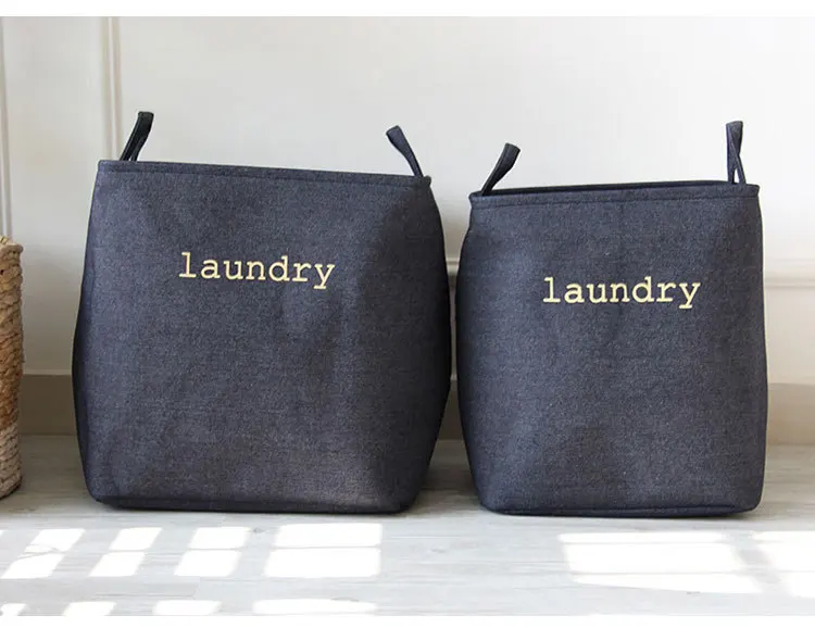 Корзина для белья джинсовая джутовая корзина для белья Складные Игрушки хлопчатобумажная коробка