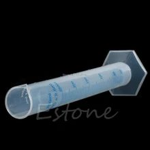 50ml laboratorio prueba jarra de tubo herramienta plástico medición cilindro graduado nuevo D14