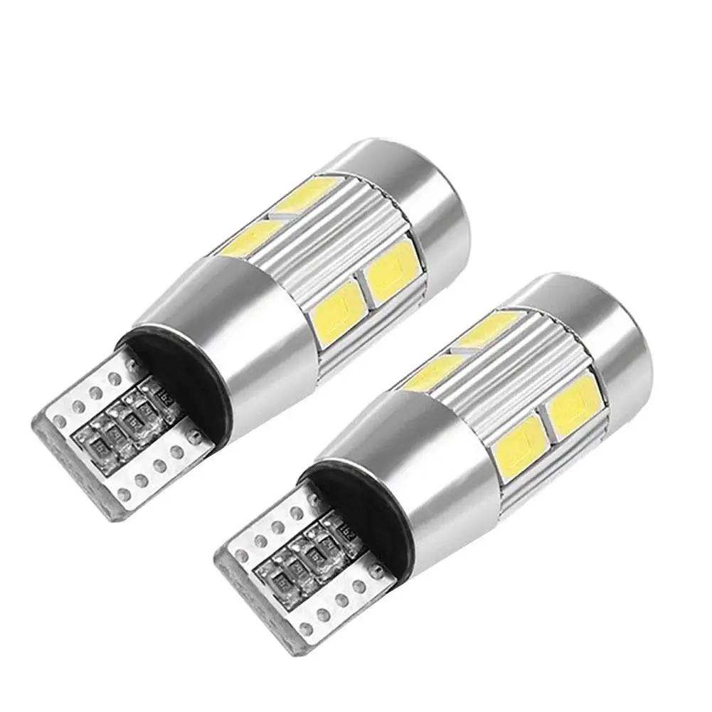 Комплект из 2 предметов, 10 W5W 5630 10LED Canbus без ошибок авто автомобильный горизонтальный Клин широкая лампа подсветки лампы