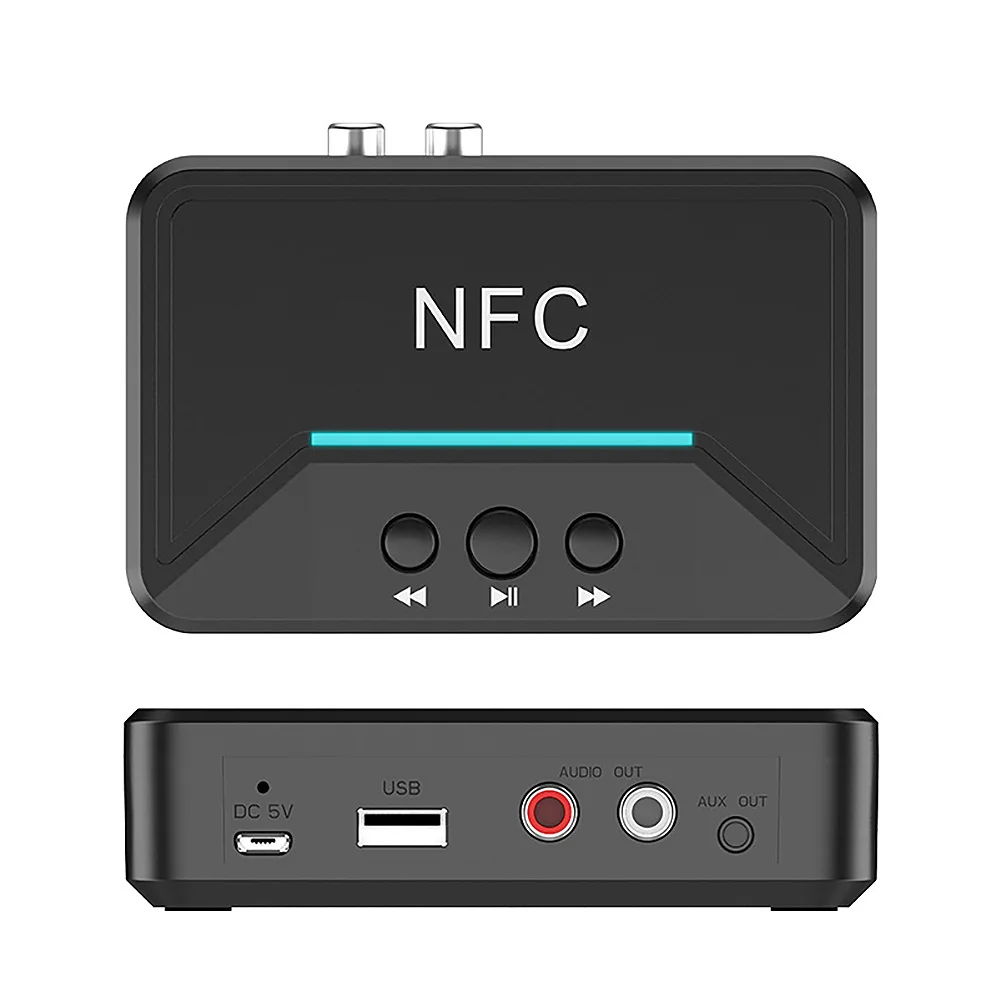 Bluetooth 5 0 Receiver Smart NFC A2DP RCA AUX 3 5mm Jack Wireless Adapter Support 5V USB charger For Car Home Speaker Headphone