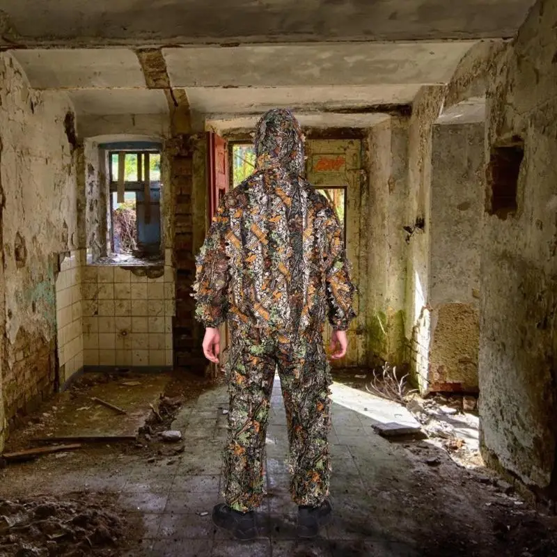 Уличный Камуфляж для маскировки, одежда, костюм под джунгли CS, тренировочная одежда с листьями, камуфляжная одежда, одежда для пиджаков
