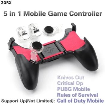 

5 in 1 PUBG COD Moible Controller Gamepad Free Fire L1 R1 Triggers Pad Grip L1R1 Joystick for Call of Duty Game iPhone Android