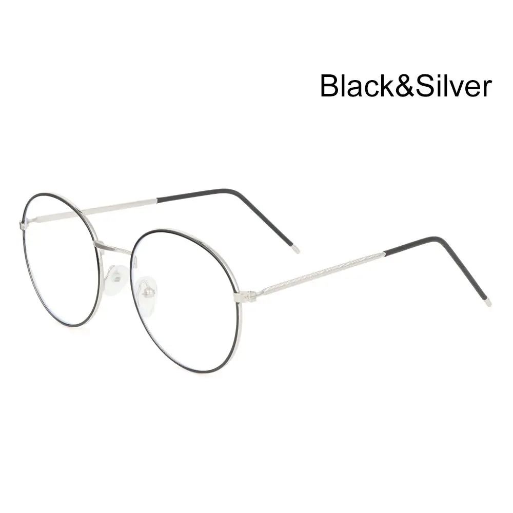 light blocking glasses Fashion Round Computer Vintage Metal Glasses Eyeglasses Protection Anti-Blue Light Eyeglasses Ultra Light Frame prescription blue light glasses Blue Light Blocking Glasses